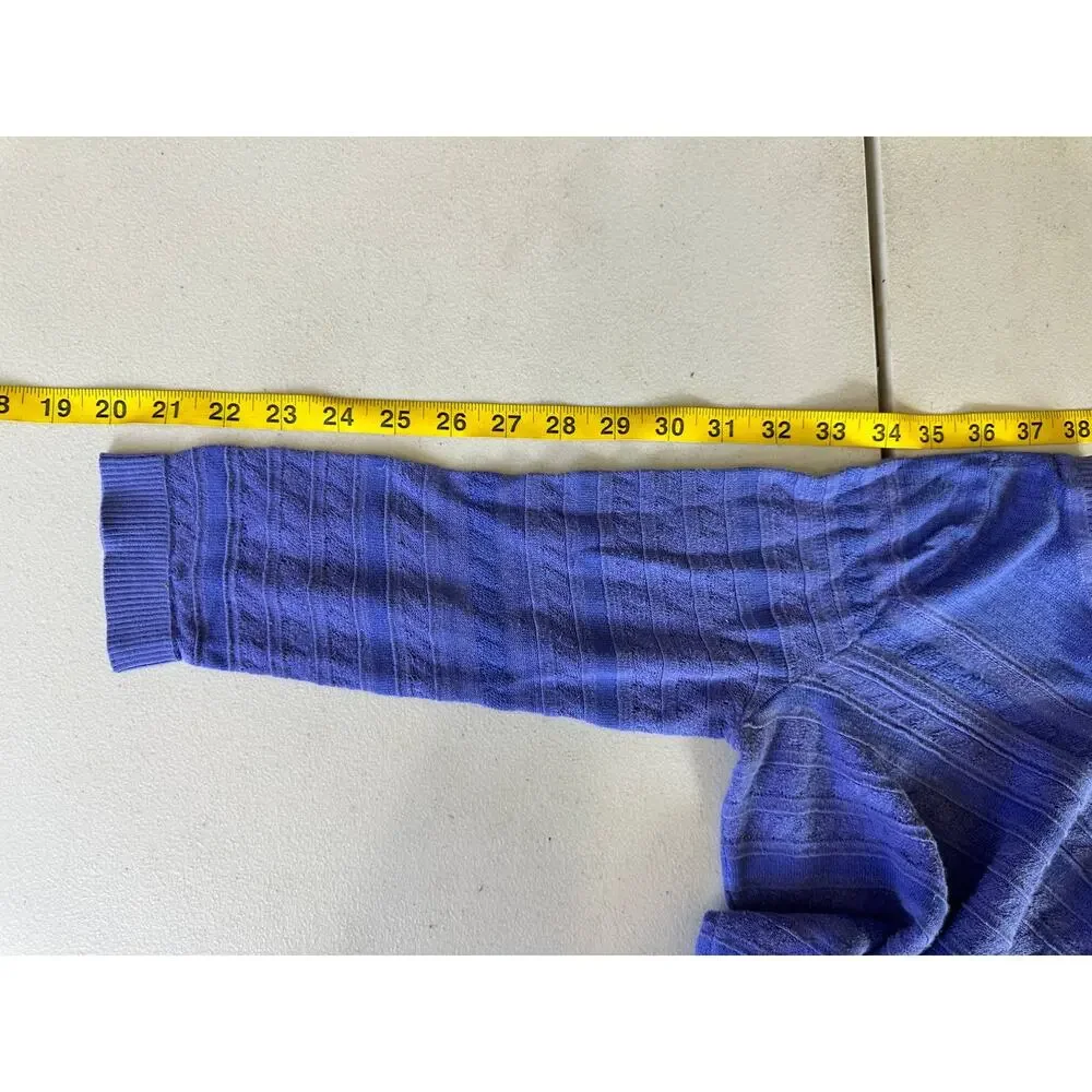 Banana Republic Women's Lightweight 3/4 Sleeve Purple Striped Sweater - Size S‎ - Picture 8 of 8